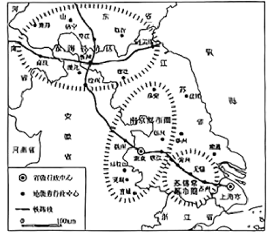 材料二:下表为“两圈一区的经济社会发展情况”,下图为“两圈一区建设规划简图”