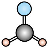C. 甲醛分子的球棍模型:
