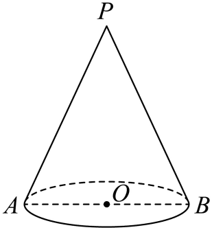 18、如图,P是圆锥的顶点,O是底面圆心,AB是底面直径,且AB=2.